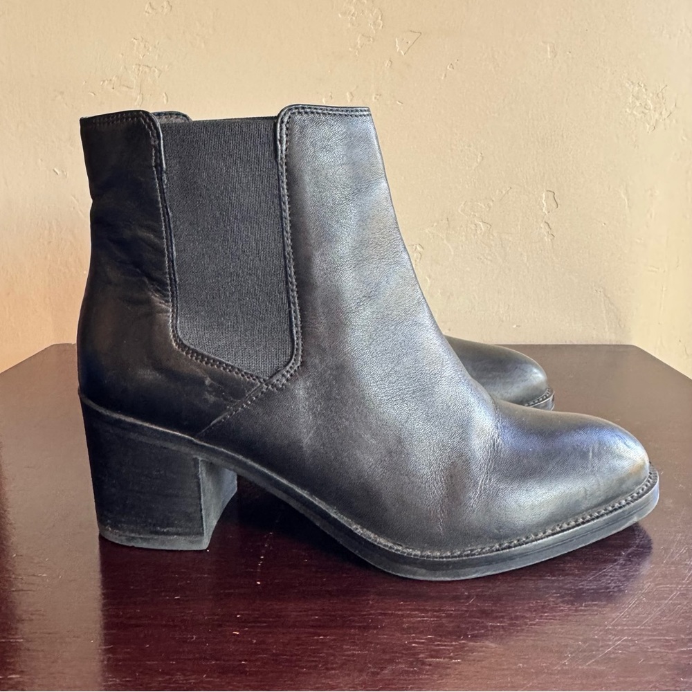 Clarks Black Leather Chelsea Ankle Boots